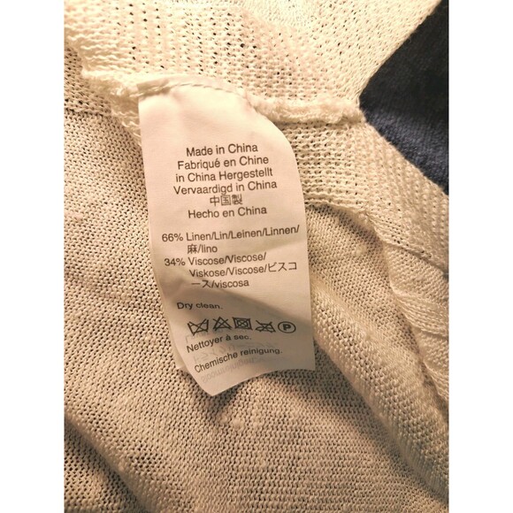 J.Crew Linen Blend Open Cardigan Long Sleeves White Pockets L5624 Size S - Picture 9 of 9